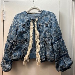 Embroidered Chambray Jacket